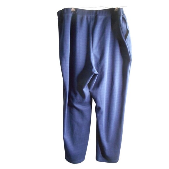 Woman Within Blue Ponte knit pants elastic waist Sz 24 W #2 - Picture 3 of 4